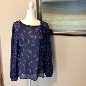 Loft silky feather blouse